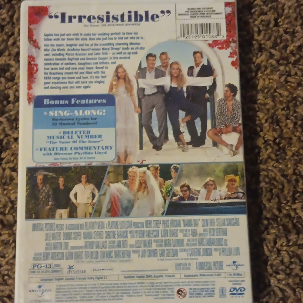 Mamma Mia! The Movie DVD - Blue & White Cover New - Picture 2 of 2